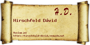 Hirschfeld Dávid névjegykártya